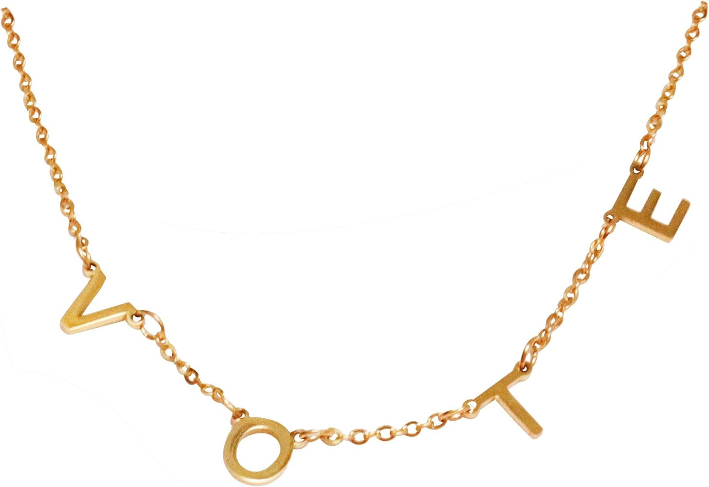 Alan Michelle Obama Vote Initial Necklace,Personalized Name Necklace,Spaced Letter | Amazon (US)