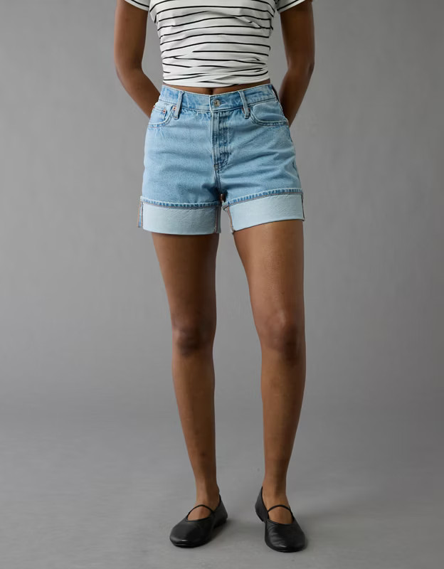 AE 6" Strigid Super High-Waisted Relaxed Denim Short | American Eagle Outfitters (US & CA)