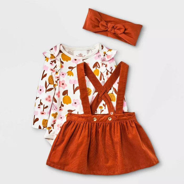 Baby Girls' Corduroy Top & Skirtall Set - Cat & Jack™ Newborn | Target