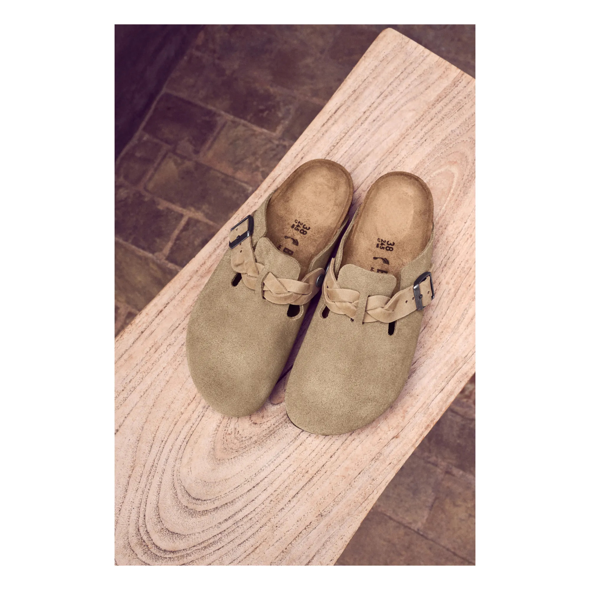 BIRKENSTOCK Sabots Boston Braided Chaussant Etroit | Taupe | Smallable