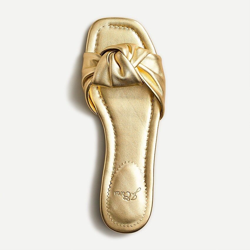 Knotted sandals in metallic leather | J.Crew US