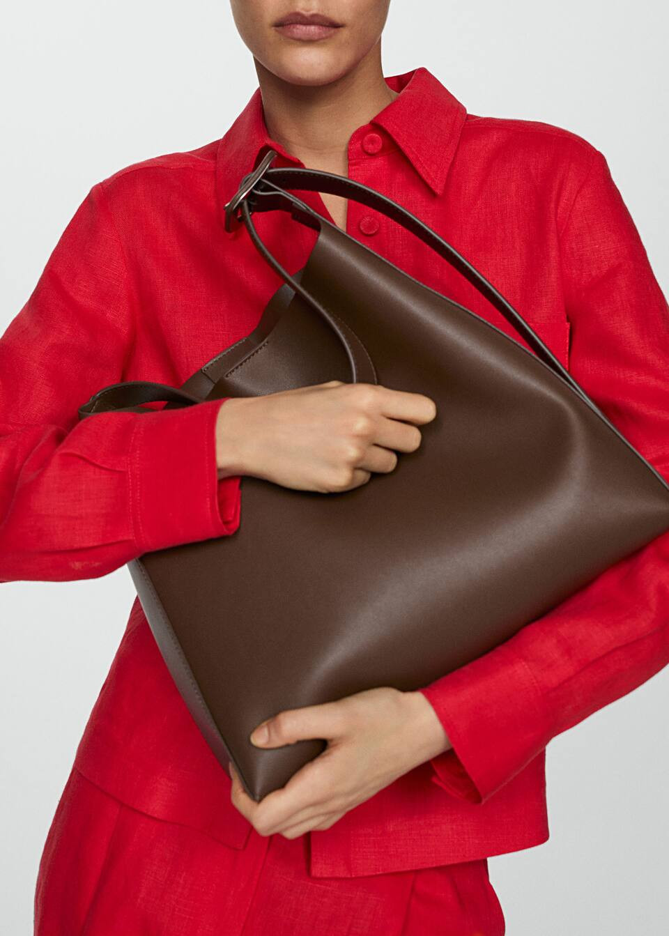 Shopper bag with buckle -  Women | Mango USA | MANGO (US)