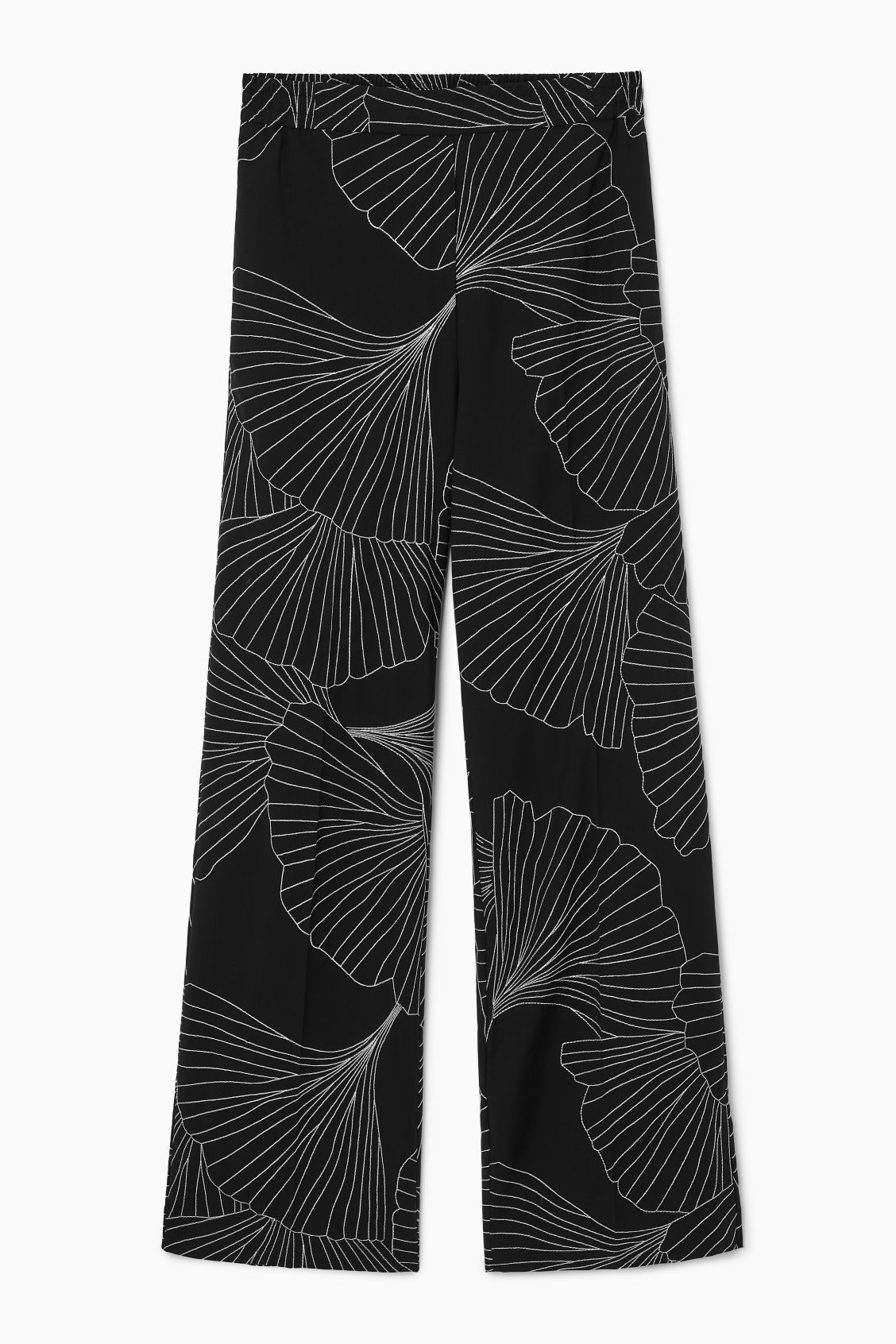 EMBROIDERED WOOL TROUSERS - BLACK / FLORAL - COS | COS UK