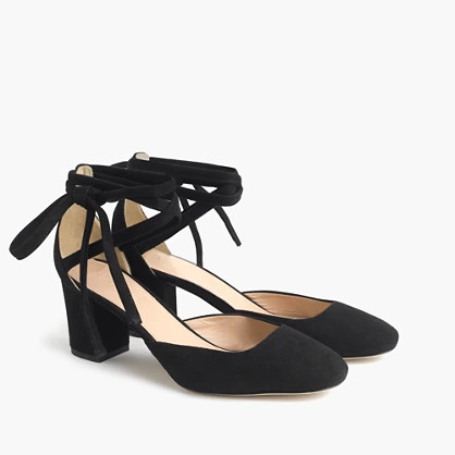 Sophia ankle-wrap pumps in suede | J.Crew US