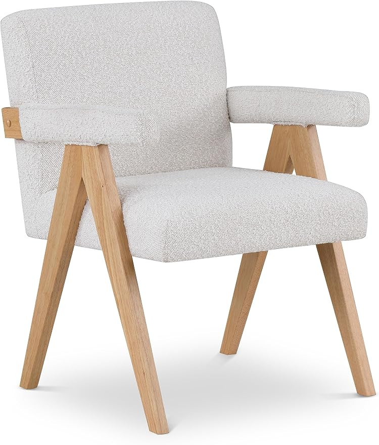 Meridian Furniture 480Cream Woodloch Collection Mid-Century Modern Boucle Fabric Upholstered Acce... | Amazon (US)