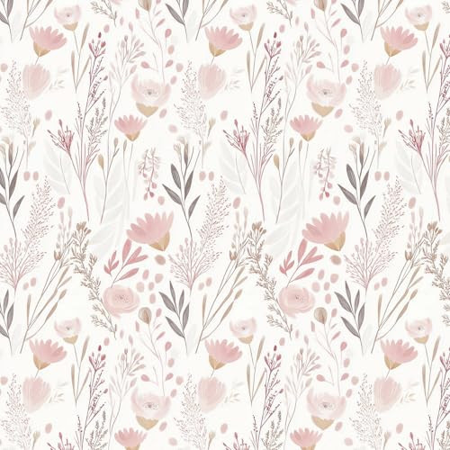 SOON AFTER Floral Wallpaper Peel and Stick Pink Contact Paper A Set of 17.3"x480" Vintage Flowers Wall Paper Vinyl Self-Adhesive Removable Waterproof Wallpaper for Bedroom Bathroom Furniture Cabinets | Amazon (US)