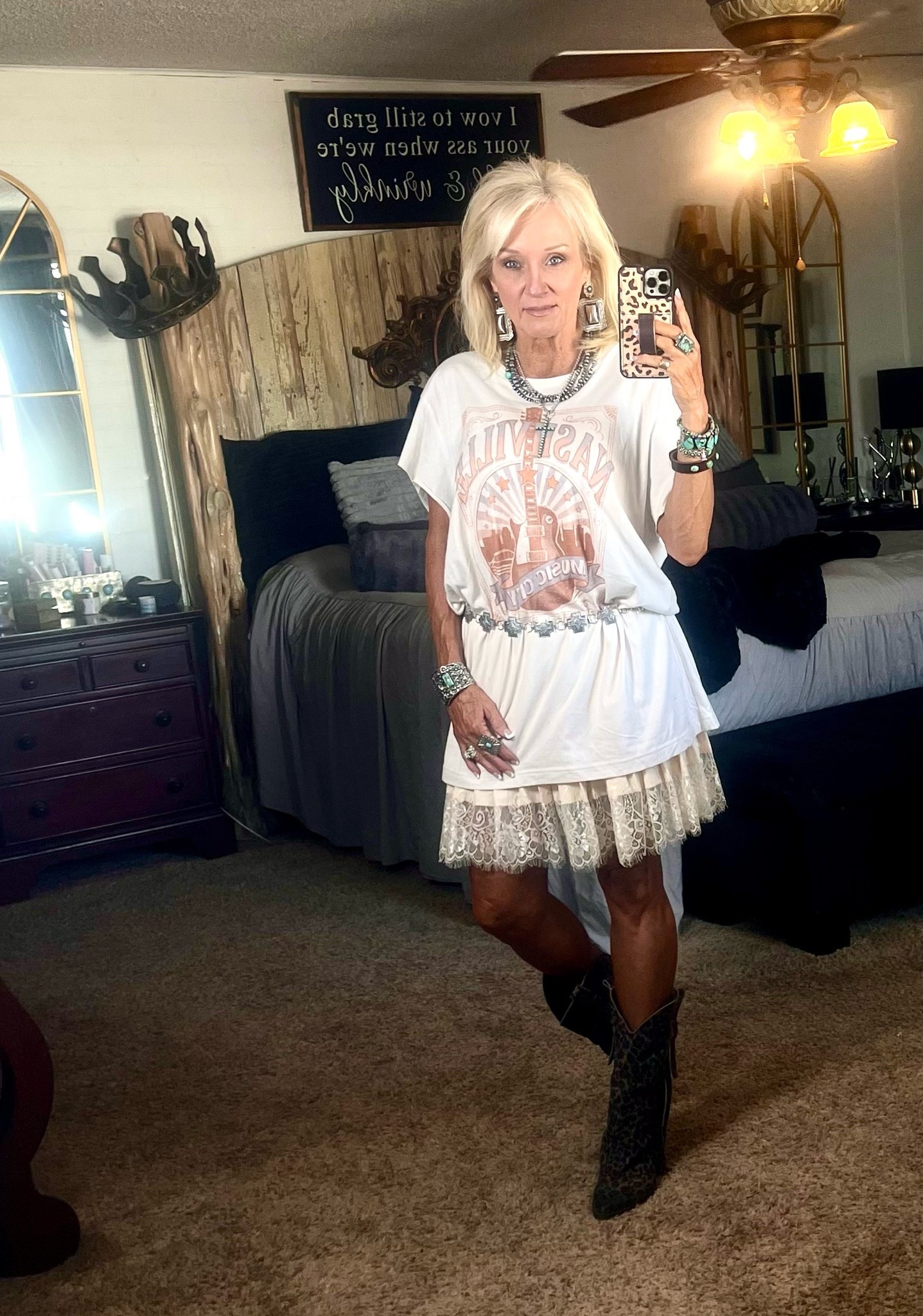 Love a cute tee shirt dress and cowboy boots!

#LTKootd #LTKmomlife #LTKOver40