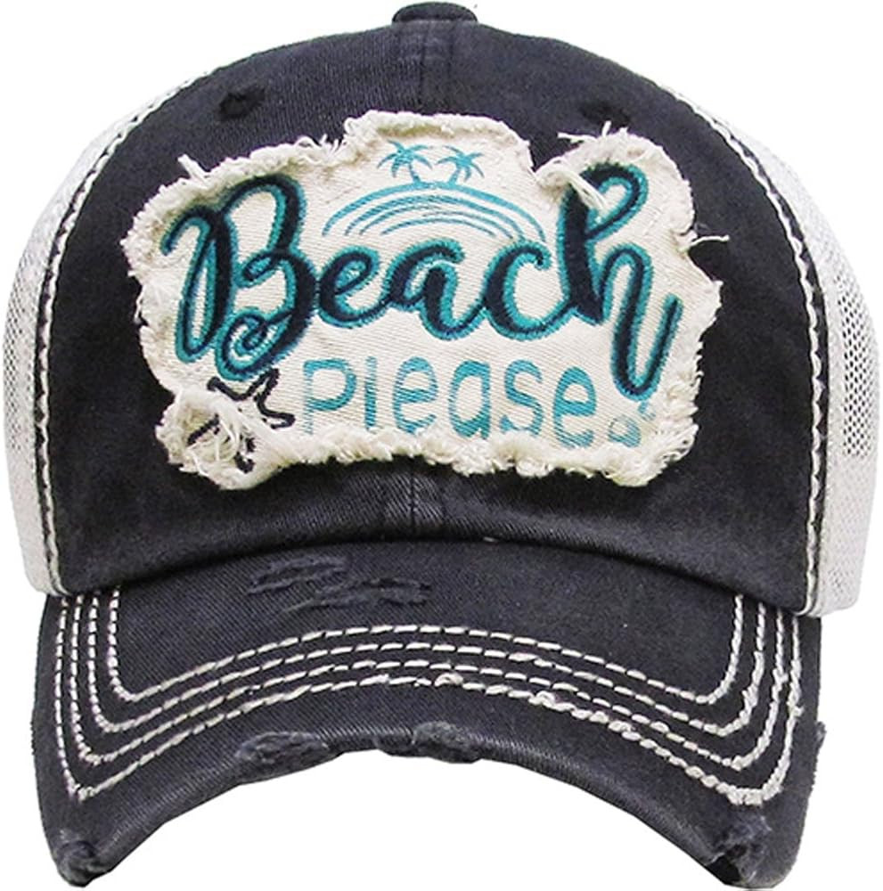 Beach Please Women's Vintage Cotton Mesh Baseball Hat | Amazon (US)