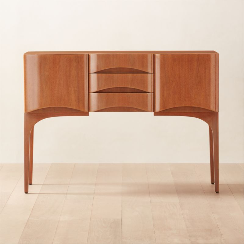 Newbury Mahogany Wood Credenza | CB2 | CB2