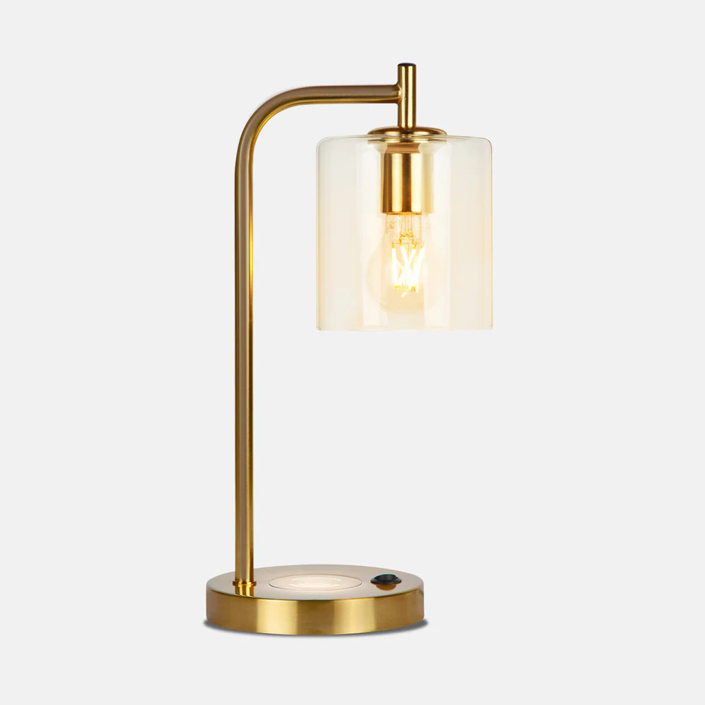 Charging LED Metal Table Lamp - Brass - Dormify | Dormify