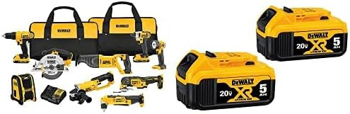 DEWALT 20V (DCK940D2) Max Cordless Drill Combo Kit, 9-Tool & 20V MAX XR 20V Battery, 5.0-Ah, 2-Pa... | Amazon (US)