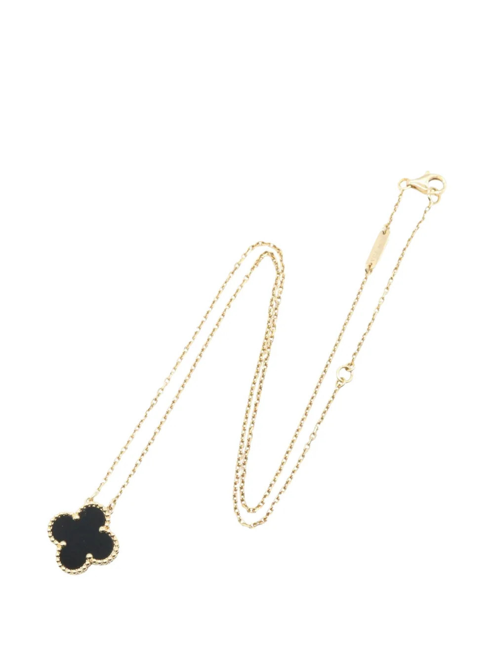 Van Cleef & Arpels Pre-Owned 2010s Vintage Alhambra onyx necklace - Gold | Farfetch Global