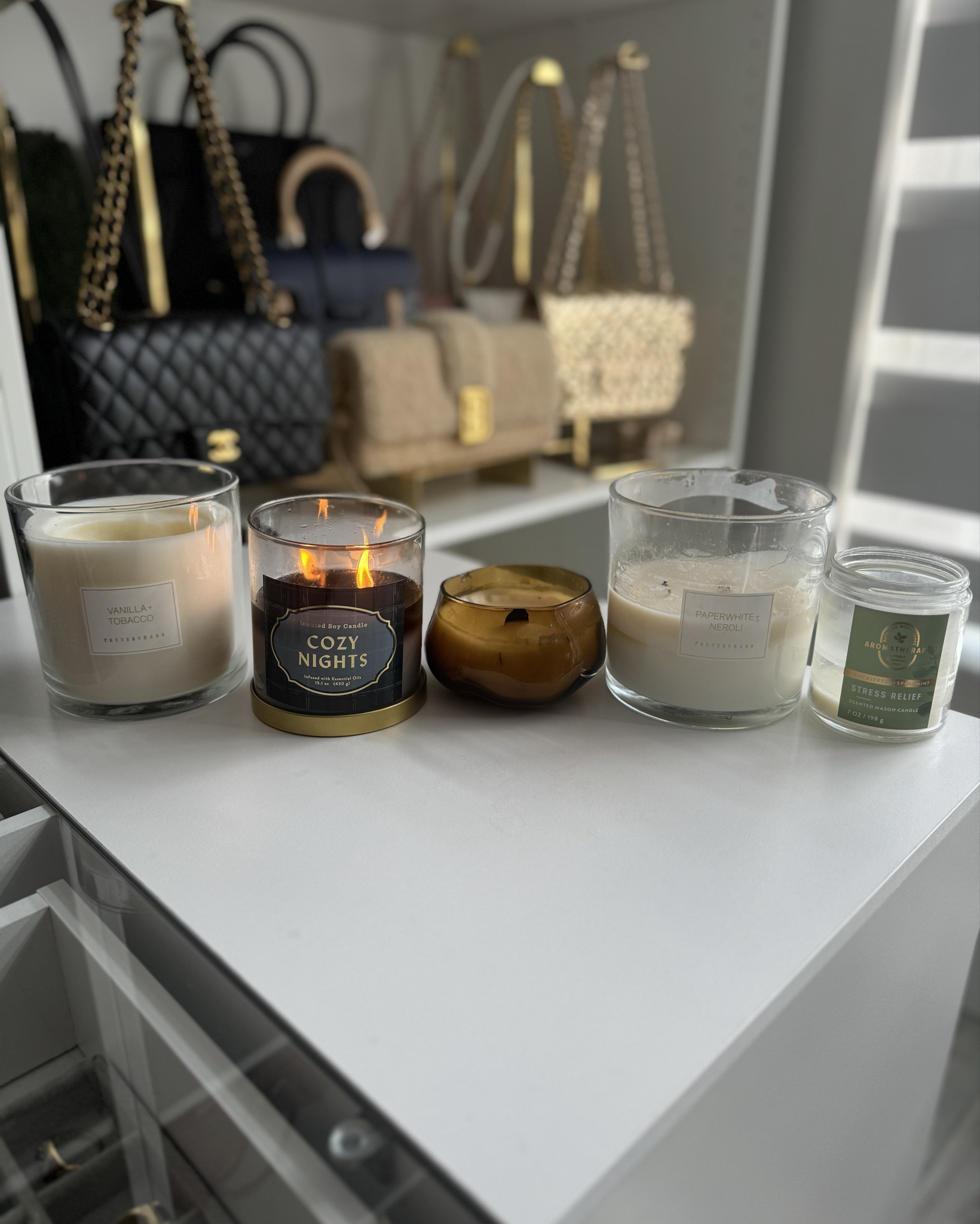 Sunday vibes are all about cozy feels and relaxation 🕯️✨. My current candle lineup is bringing all the warmth and calm I need: vanilla + tobacco for those earthy notes, cozy nights to set the mood, and a little stress relief aromatherapy to unwind. Let the soothing scents take over! 🌿 #CandleObsessed #SelfCareSunday #CozyVibes"

#LTKFallSale #LTKSeasonal #LTKHome