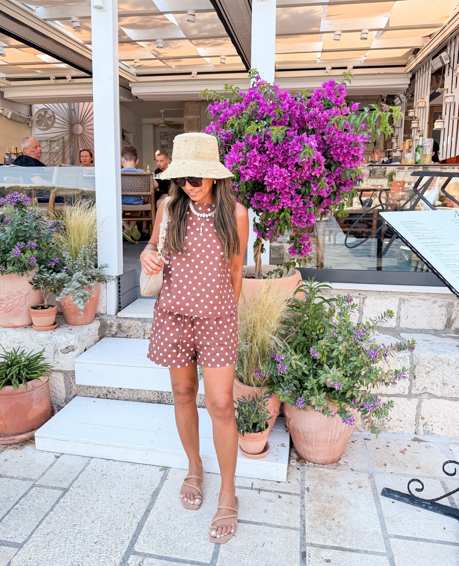 I’m 5’2” 118#ish for reference 
Shorts set in small tts. I wore it on boat day as a swim cover up.
Swimsuit in small tts
Sandals tts.
Europe Outfit, swim outfit, boat day

#LTKOver40 #LTKSeasonal #LTKSwim