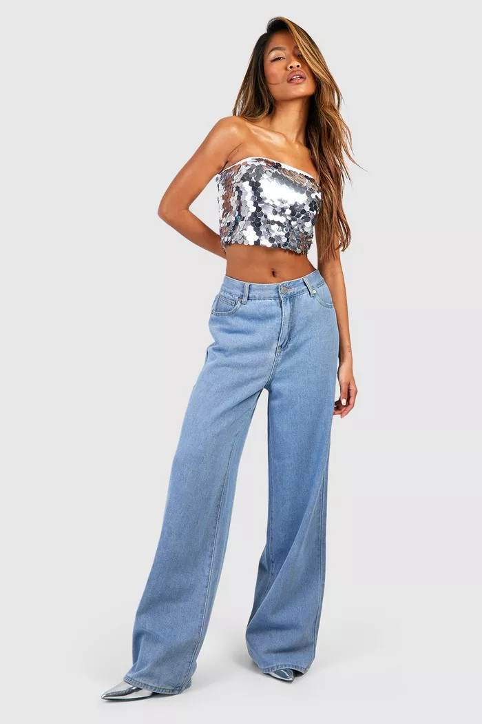 Large Sequin Tube Top | boohoo (US & Canada)