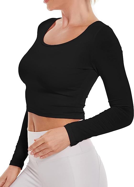 Chioni.od Long Sleeve Shirts for Women Workout Tops Yoga Crop Top Casual Sexy T Shirts for Teen Girl | Amazon (US)