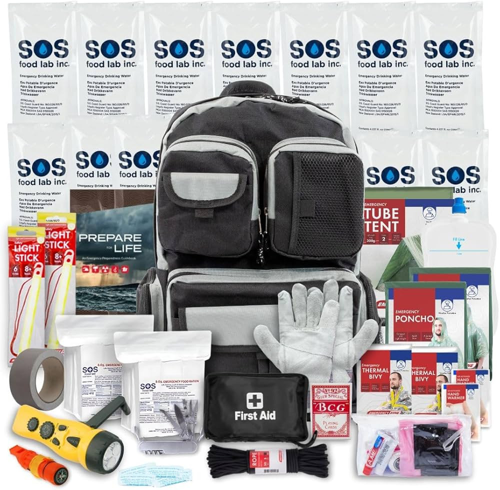 Urban Survival Bug-Out Bag/Go Bag and Disaster Survival Supplies for up to 6 People | Amazon (US)