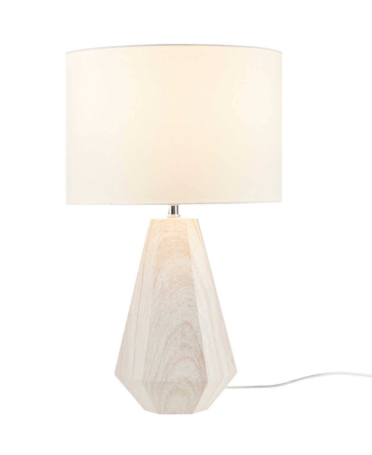 Ink+Ivy 23" Resin Table Lamp with Faux Wood Texture - Open White | Macy's