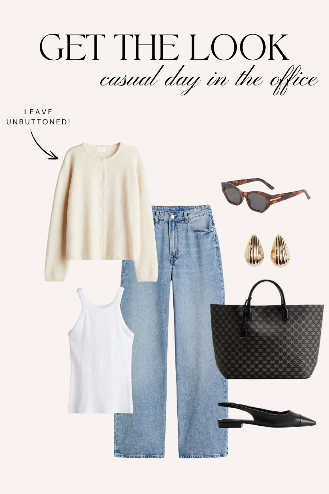 Casual office look! Pre fall outfit, fall style, chic fall style, everyday outfit, wide leg jeans outfit, cardigan, work outfit. 

#LTKStyleTip #LTKSeasonal #LTKWorkwear