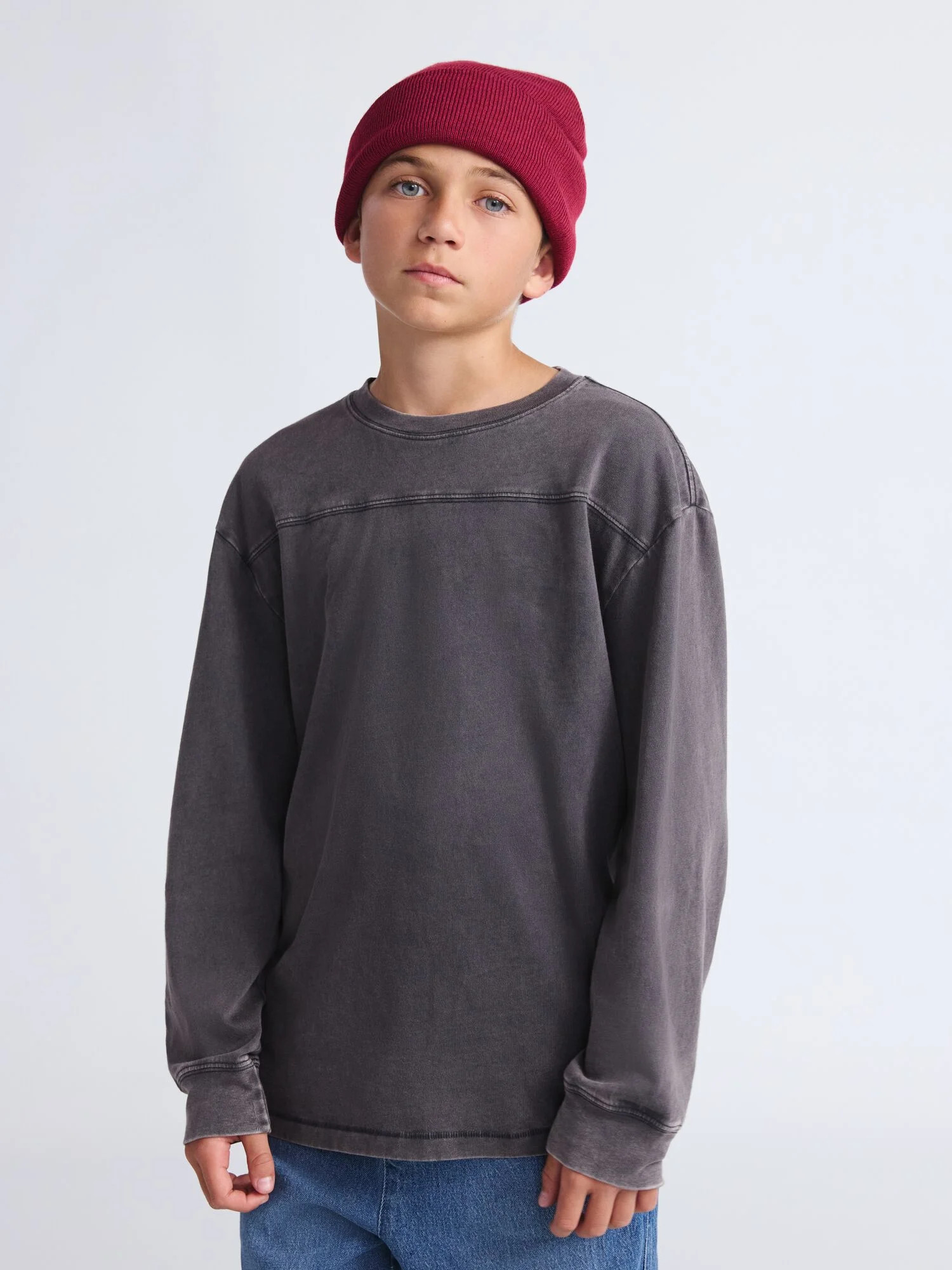 Weekend Academy Boys Football Yoke Cotton T-Shirt with Long Sleeves, Sizes 4-18 - Walmart.com | Walmart (US)