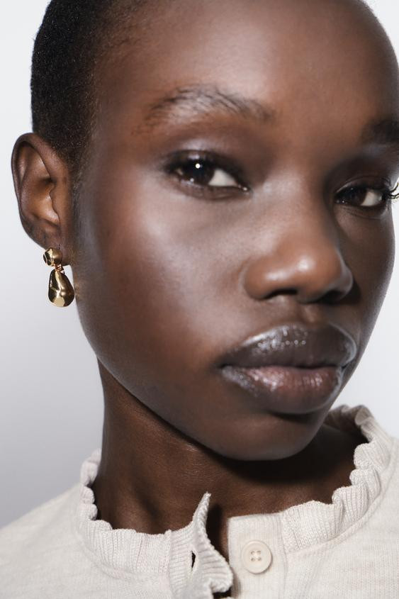 IRREGULAR DOUBLE SPHERE EARRINGS | Zara US