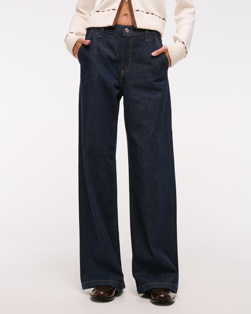 High Rise Wide Leg Trouser Jean | Abercrombie & Fitch (US)