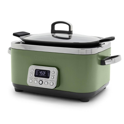 GreenPan Elite 6qt Slow Cooker Sage Green | Target