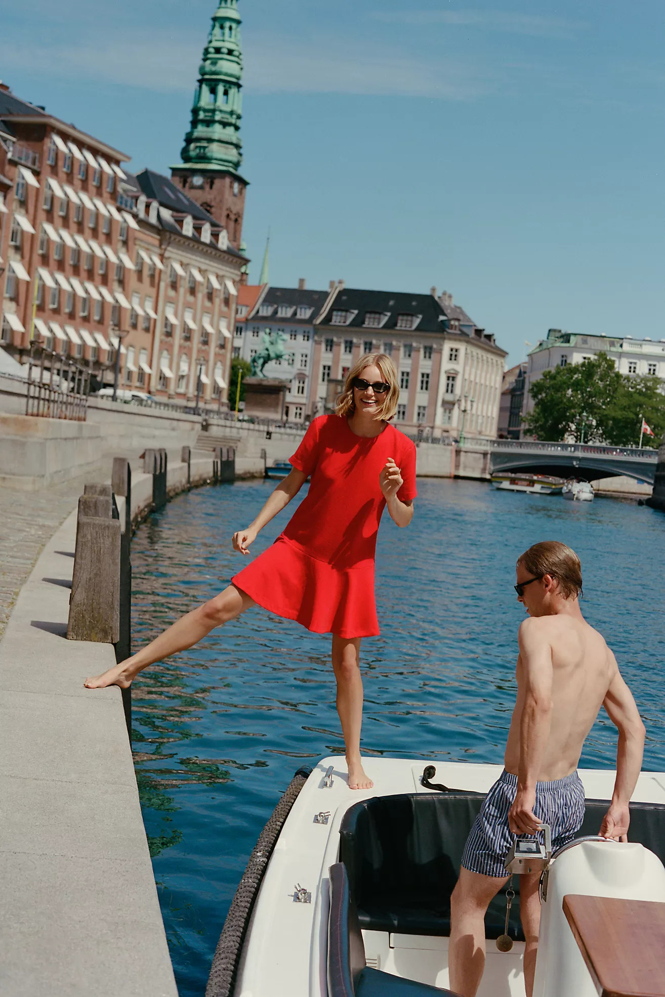 Maeve Drop-Waist Mini Swing Dress | Anthropologie (US)