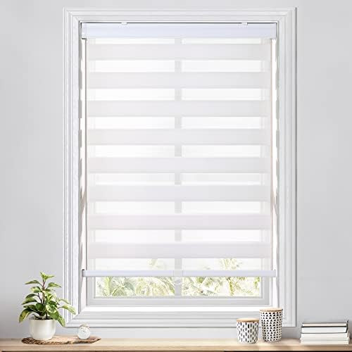 LazBlinds Cordless Dual Layer Zebra Roller Shades, Printed Pattern Light Filtering Sheer Shades H... | Amazon (US)