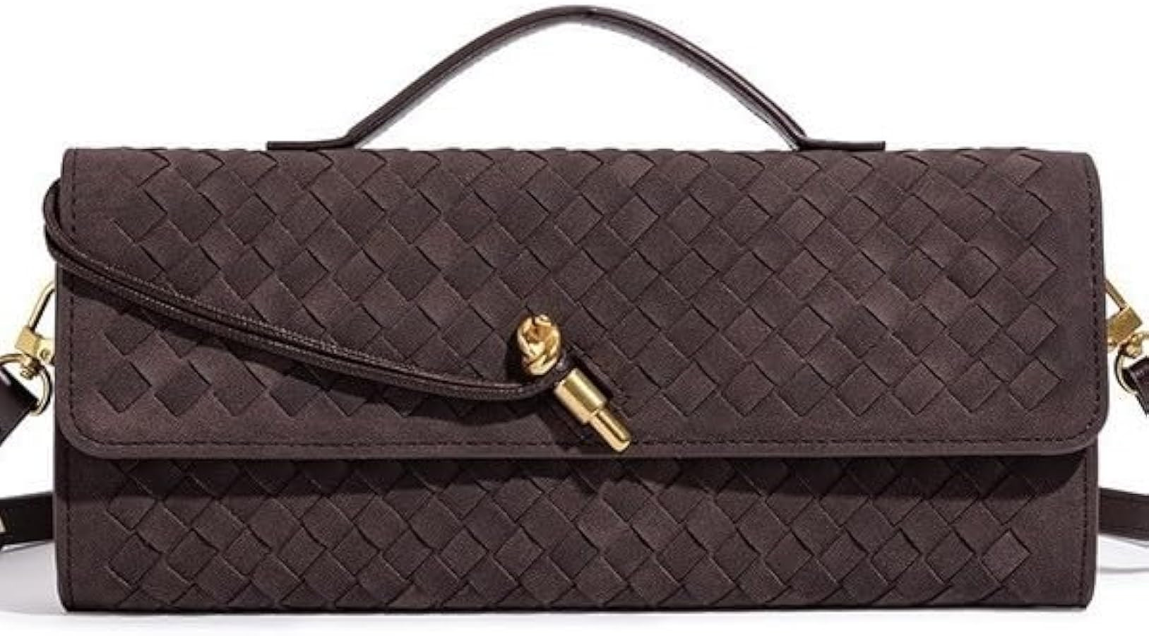 Suede Woven Purse for Women Evening Clutch Purse Woven Shoudler Bag Crossbody Satchel with Metal ... | Amazon (US)