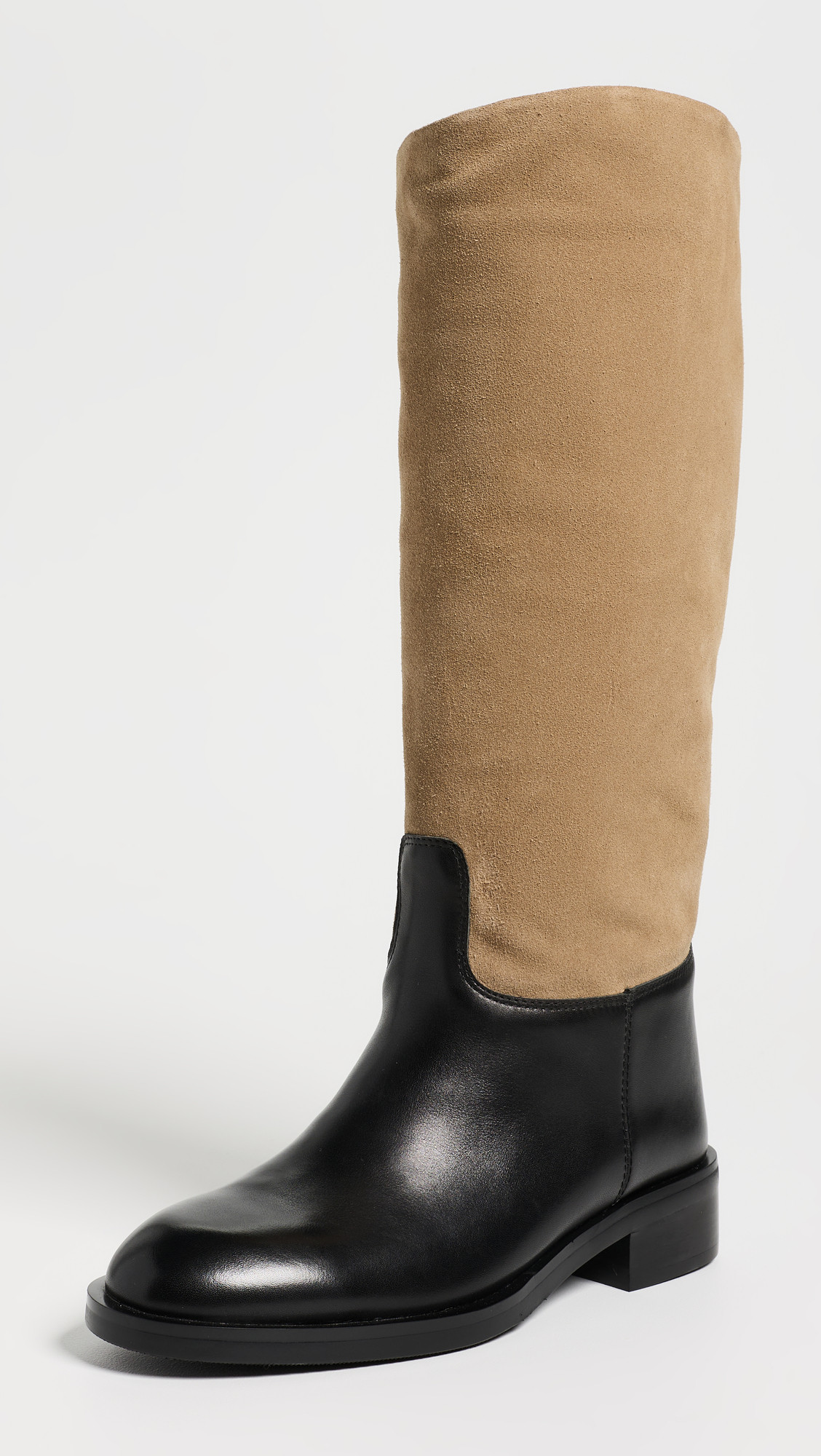 Black Suede Studio Pace Boots Latte Suede/Black Leather 41 | Shopbop