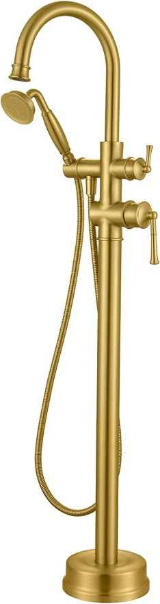 Classic Free Standing Tub Faucet | Solid Brass Construction, Floor Mounted Design, Antique Handhe... | Amazon (US)