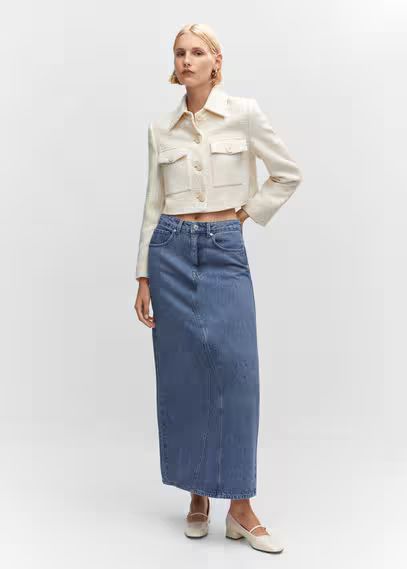Denim long skirt | MANGO (UK)