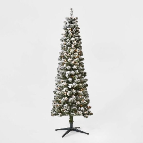 6ft Pre-lit Artificial Christmas Tree Flocked Alberta Spruce Clear Lights - Wondershop™ | Target