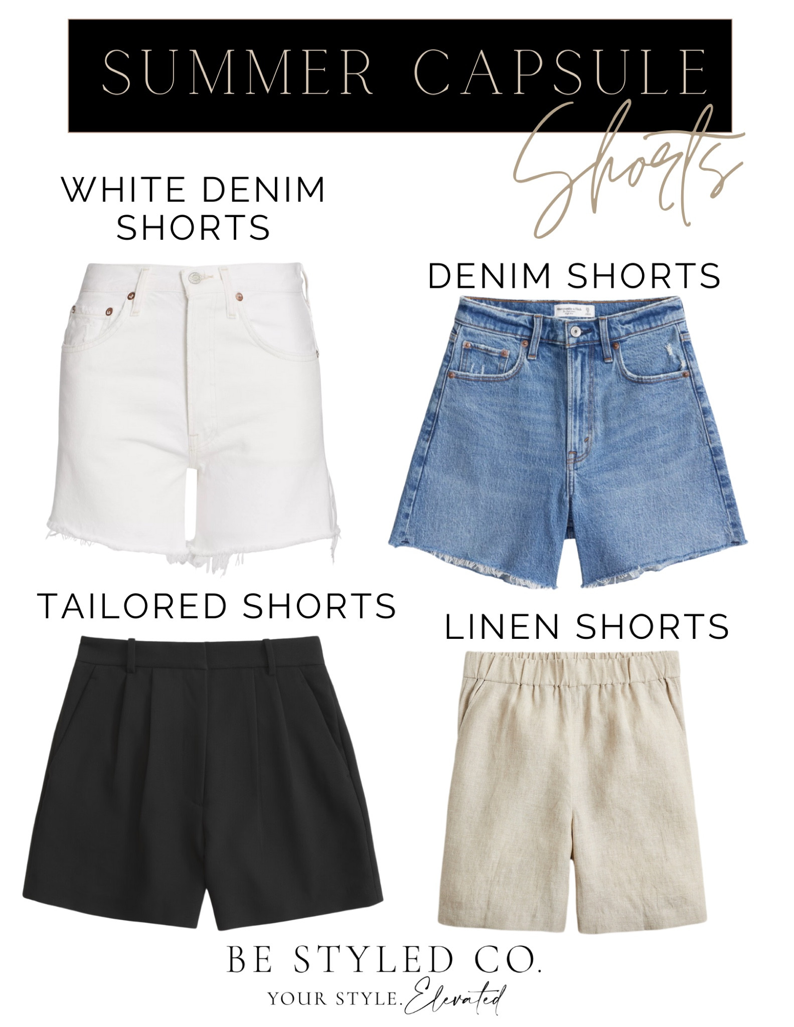 Summer capsule - 18 pieces that we are styling multiple ways  - favorite shorts of the season - denim shorts  - linen shorts 

#LTKStyleTip #LTKSeasonal #LTKOver40