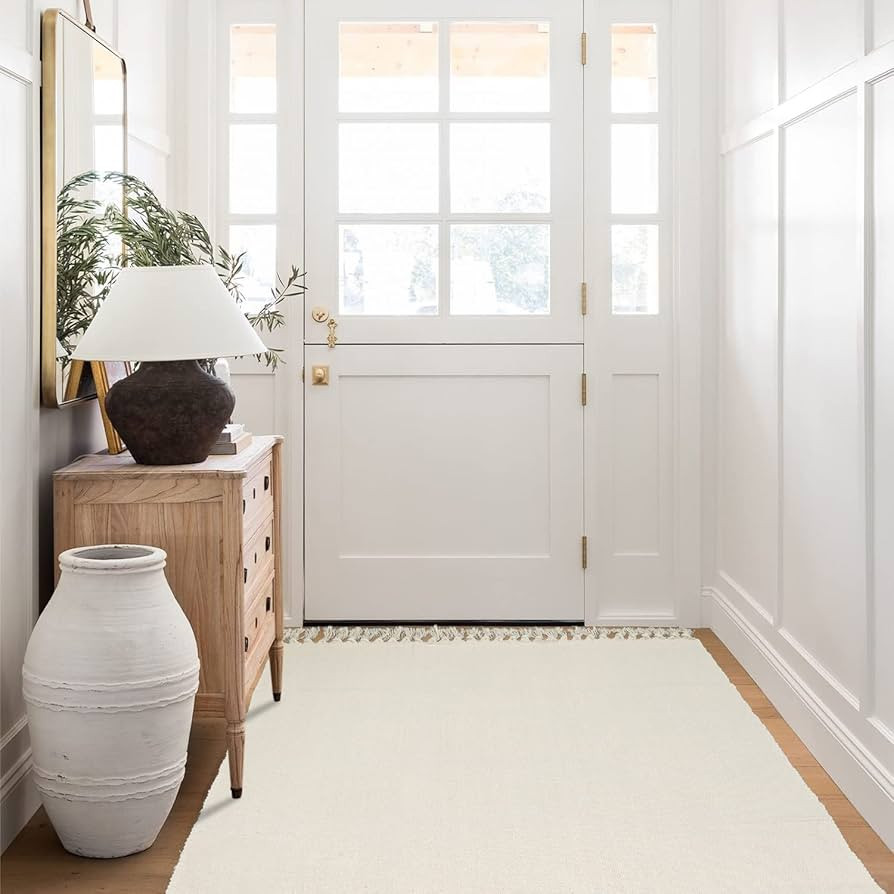 Seavish Entryway Rug 3X5 Washable Kitchen Rugs, Beige Rug for Living Room Large Door Mat Indoor E... | Amazon (US)