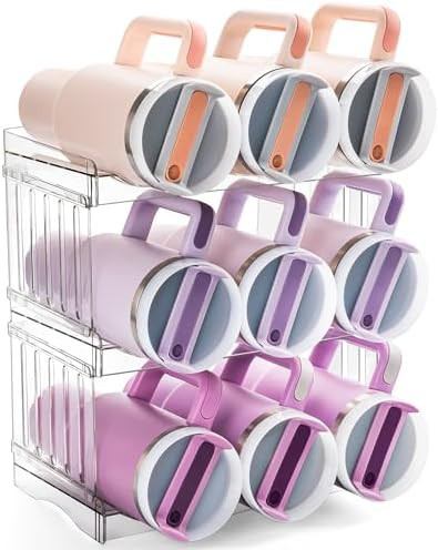 Water Bottle Organizer Holder for Stanley Cup Accessories, Fridge Kitchen Cabinet Organizer and S... | Amazon (US)
