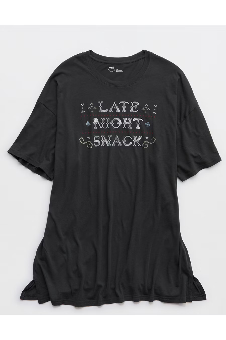 Aerie Sleep Happens Night Tee Women's Smoked Gray XL | American Eagle Outfitters (US & CA)