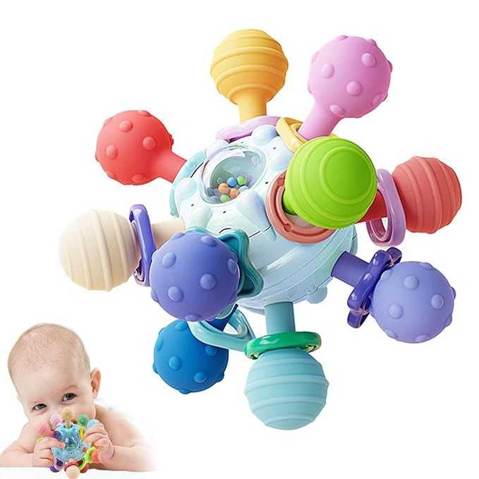 Baby Sensory Montessori Toy - Infant Teething Relief - Teethers for Newborn - Developmental Rattl... | Amazon (US)