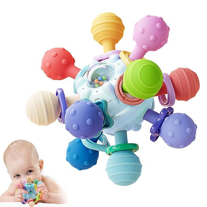 Baby Sensory Montessori Toy - Infant Teething Relief - Teethers for Newborn - Developmental Rattl... | Amazon (US)