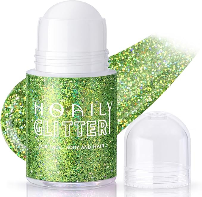 Roll-on Holographic Body Glitter Gel for Face Hair, Chameleon Color Changing Glitter Gel Under Li... | Amazon (US)