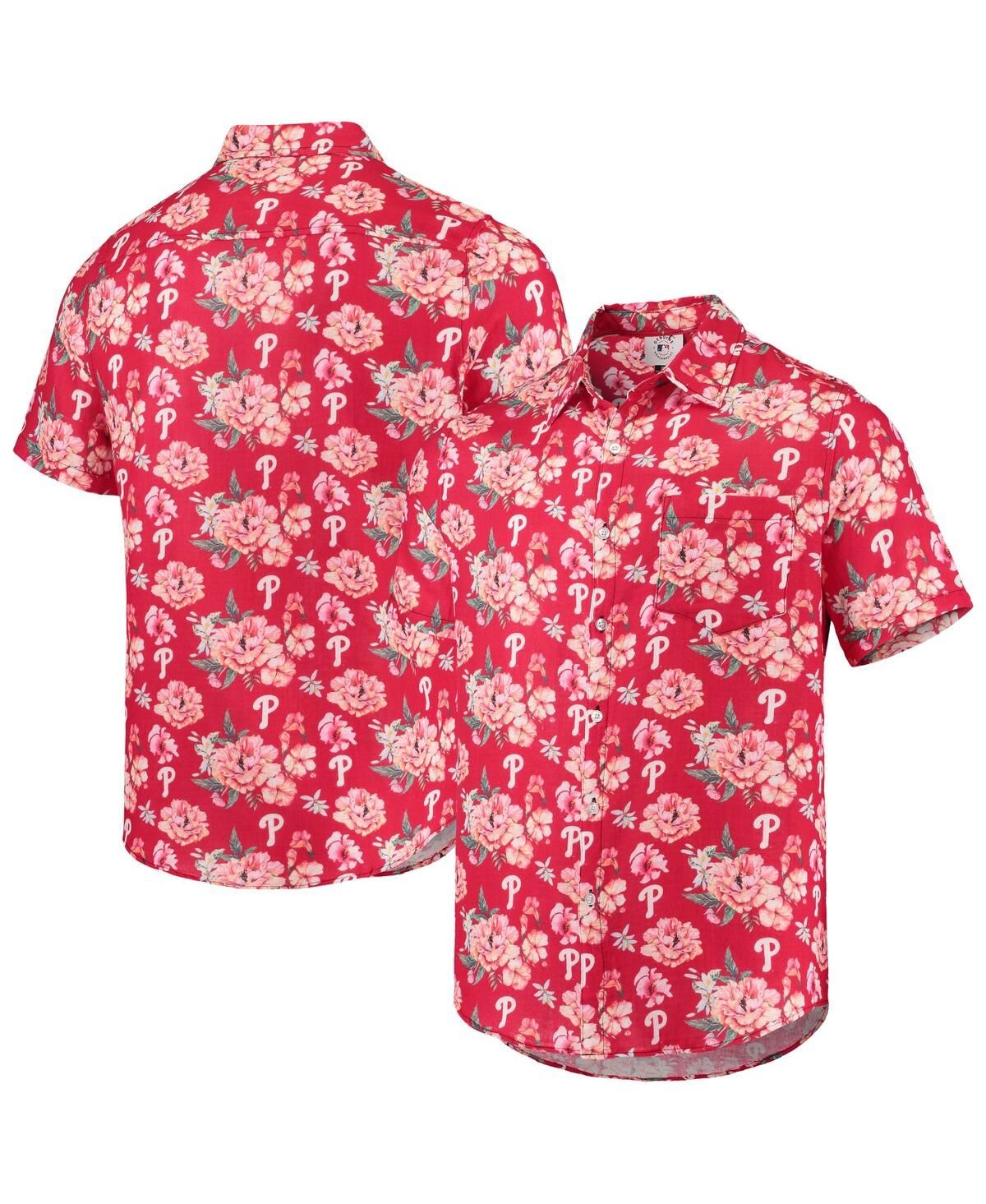 Men's Foco Red Philadelphia Phillies Floral Linen Button-Up Shirt | Macys (US)
