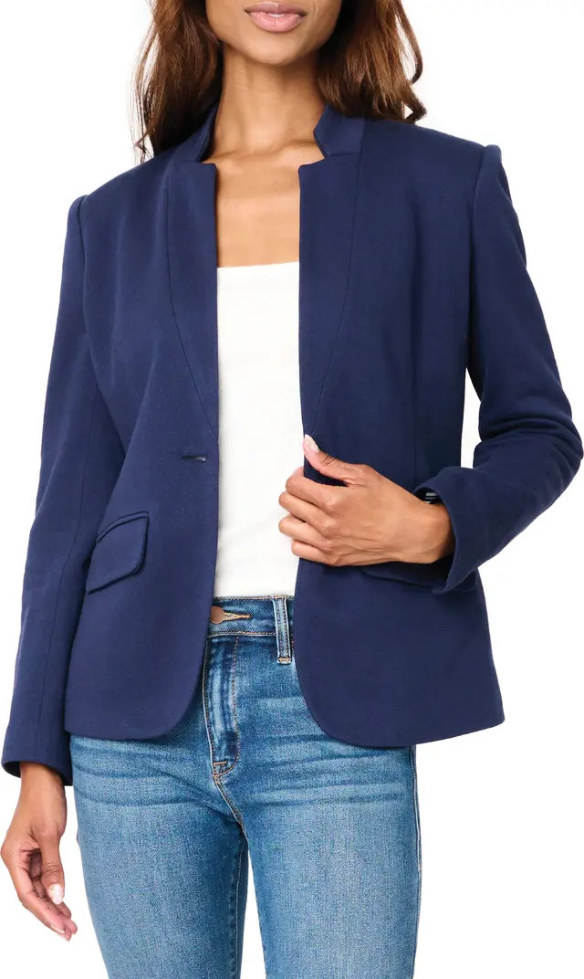 Inverted Notch Collar Cotton Blend Knit Blazer | Nordstrom