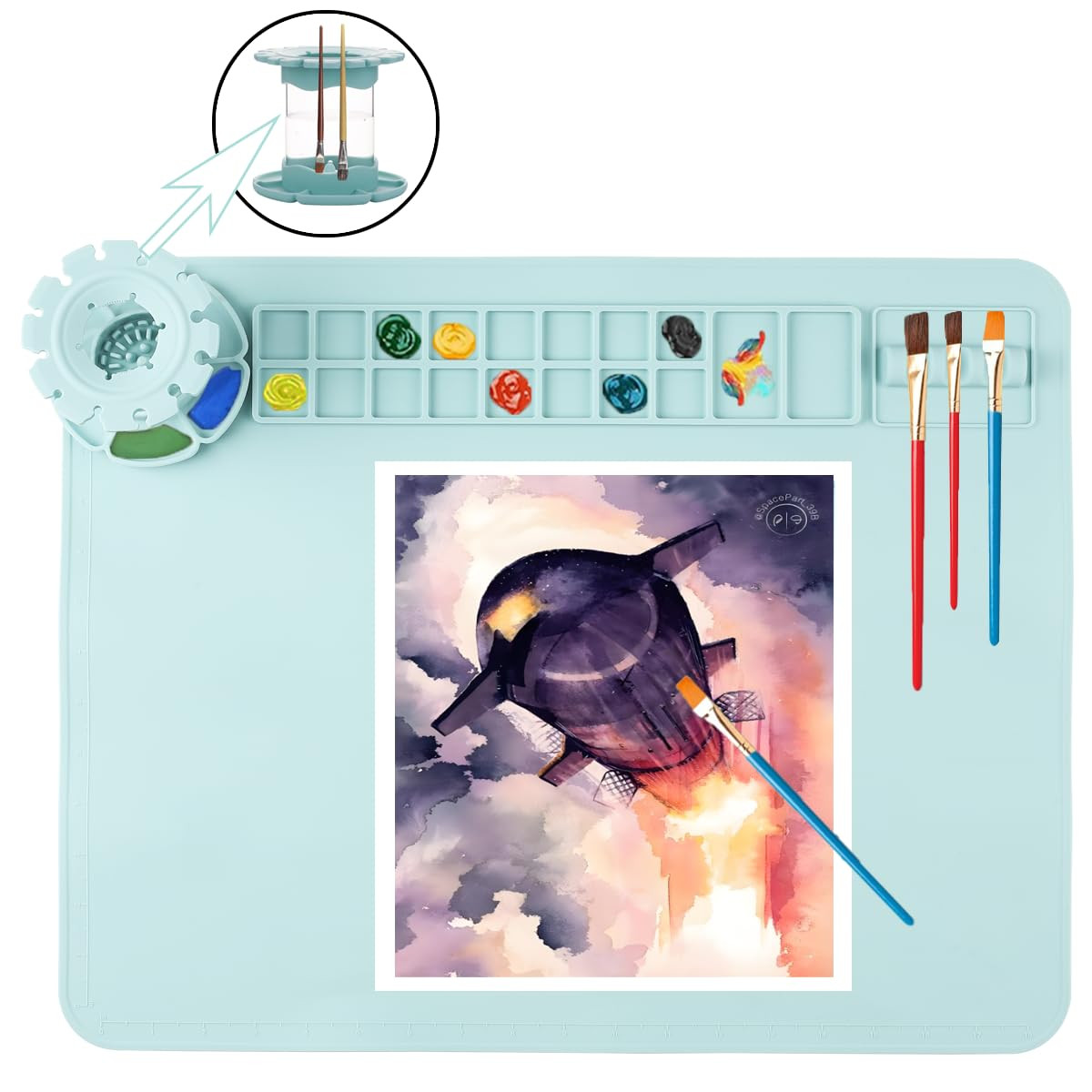 Silicone Craft Mat, 20"x 16"Painting mat Palette for Resin Casting Mold Mat, Nonstick Craft Sheet... | Amazon (US)