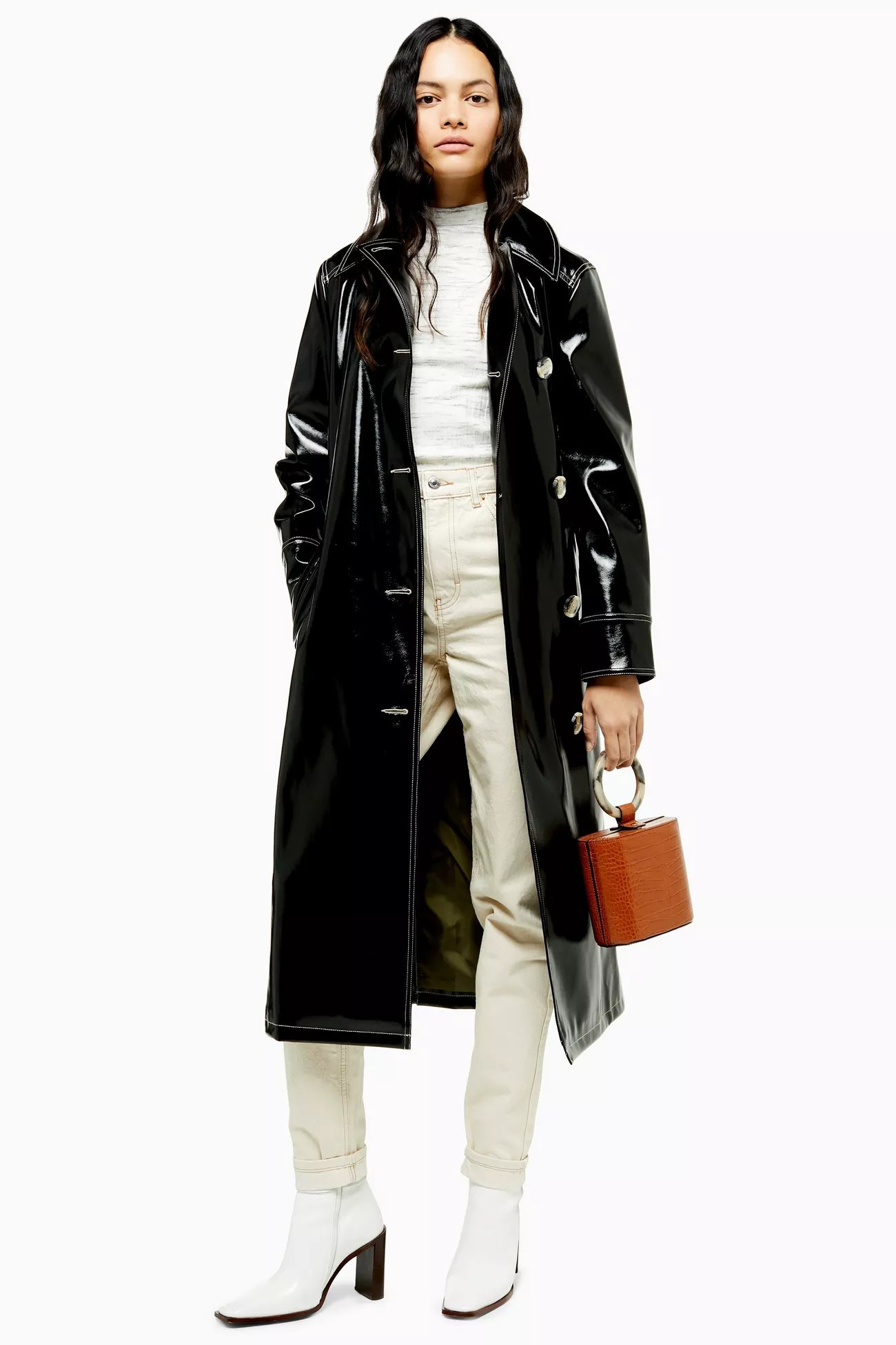 Contrast Vinyl Trench | Topshop UK
