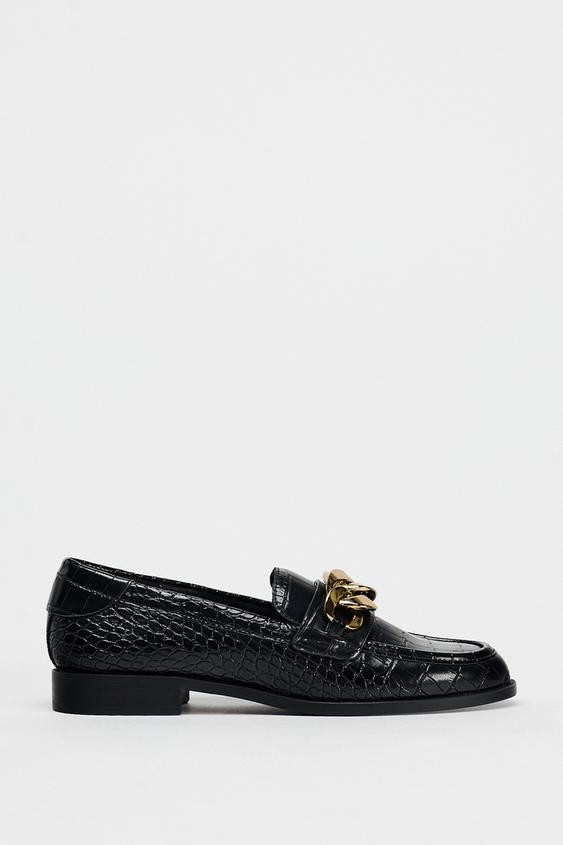TEXTURED LOAFERS WITH CHAIN | Zara UK