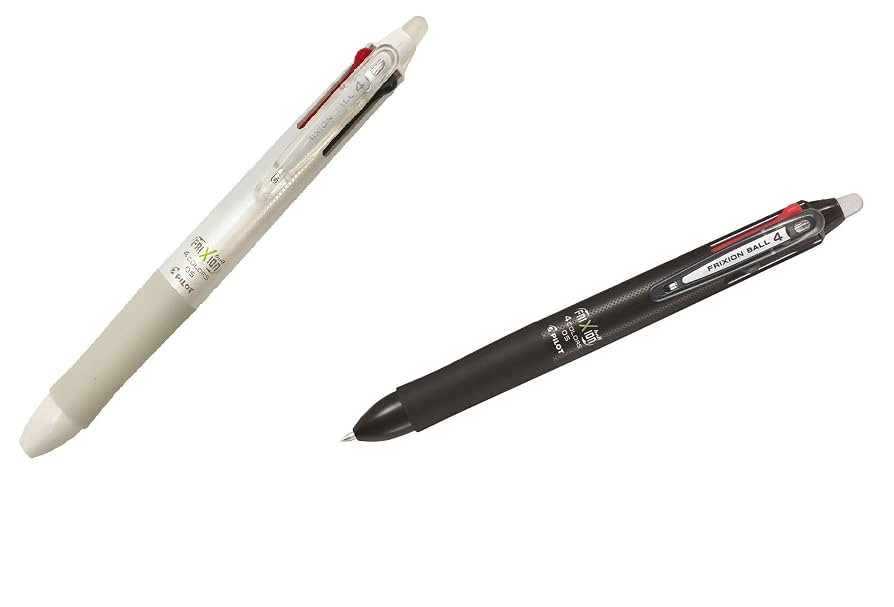 Pilot Frixion Ball 4, 4 Colors Gel Ink Multi Pen(Black, Red, Blue and Green), Black Body and Whit... | Amazon (US)