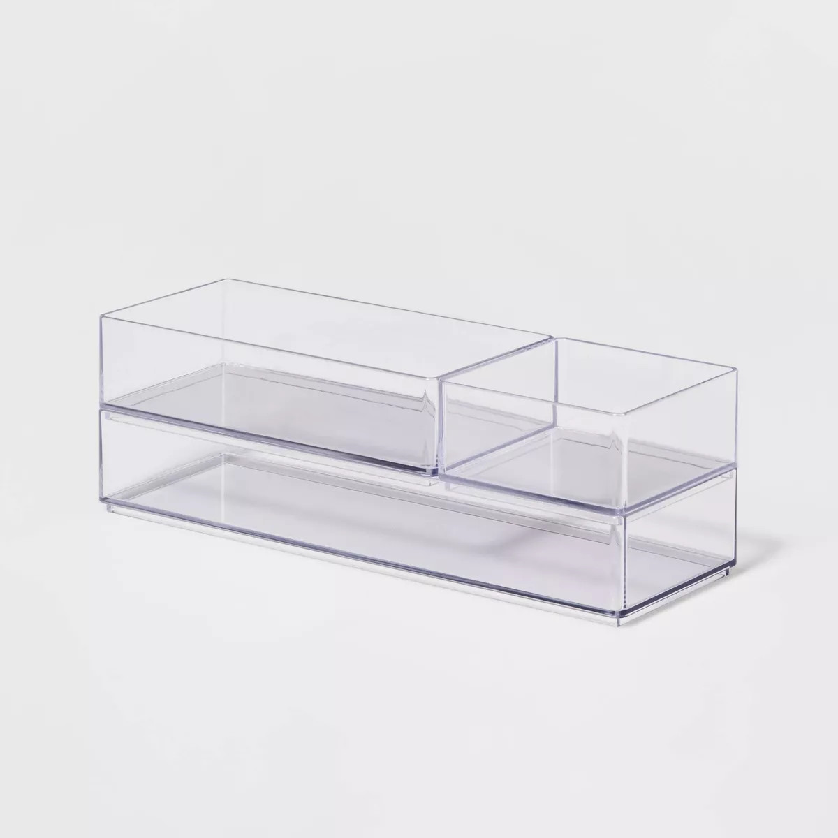 3 Bathroom Plastic Tray Beauty Organizer Set Clear - Brightroom™: Bathroom Accessories & Organi... | Target