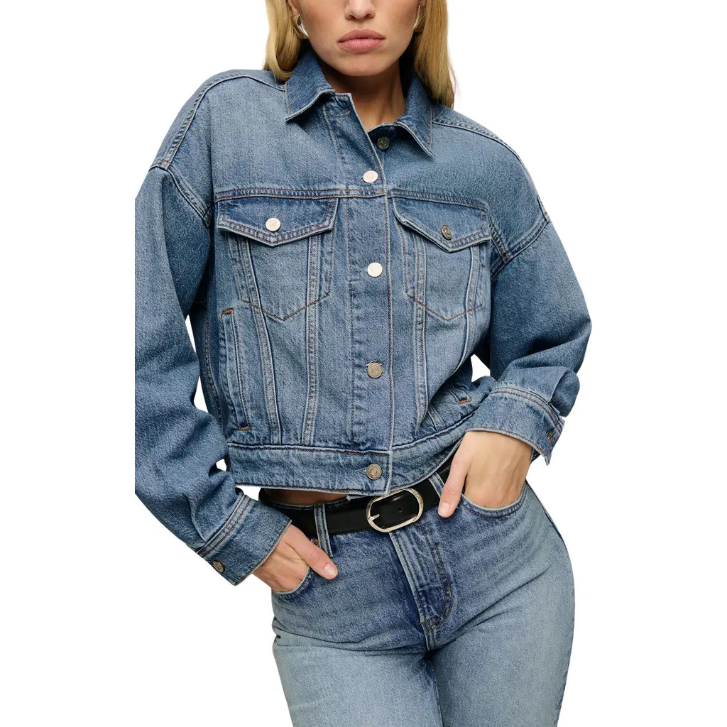 Reformation Rhodes Lived-In Denim Jacket in Nosara at Nordstrom, Size Small | Nordstrom