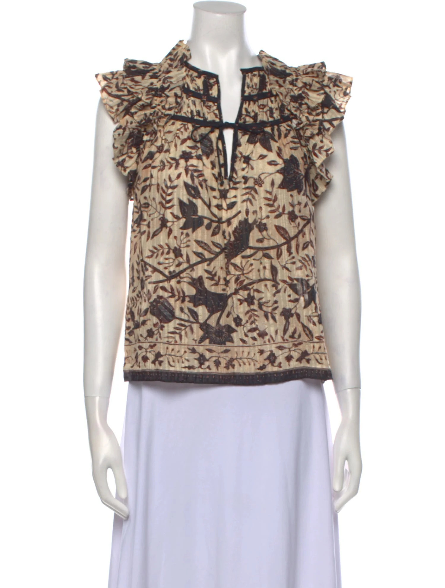 Printed V-Neck Top | The RealReal